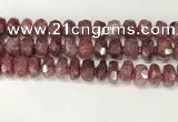 CBQ712 15.5 inches 6*12mm - 8*13mm faceted tyre strawberry quartz beads