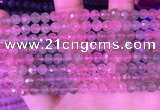 CBQ723 15.5 inches 6mm faceted round mixed strawberry quartz beads