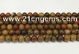 CBQ737 15.5 inches 8mm round red moss agate beads wholesale