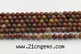 CBQ741 15.5 inches 8mm round red moss agate gemstone beads wholesale