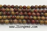 CBQ742 15.5 inches 10mm round red moss agate gemstone beads wholesale