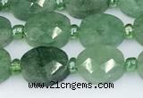 CBQ753 15.5 inches 8*10mm faceted oval green strawberry quartz beads