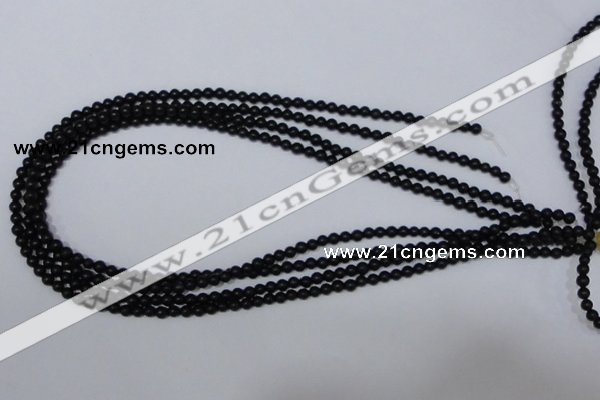 CBS01 15.5 inches 4mm round black stone beads wholesale