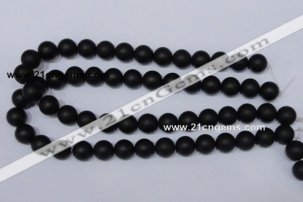 CBS05 15.5 inches 12mm round black stone beads wholesale