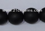 CBS08 15.5 inches 18mm round black stone beads wholesale