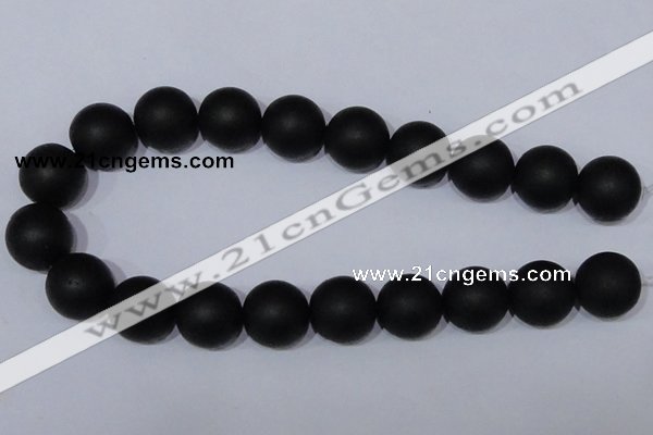 CBS08 15.5 inches 18mm round black stone beads wholesale