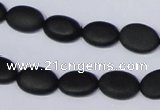 CBS10 15.5 inches 10*12mm oval black stone beads wholesale