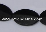 CBS12 15.5 inches 18*25mm oval black stone beads wholesale