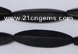 CBS14 15.5 inches 12*40mm marquise black stone beads wholesale