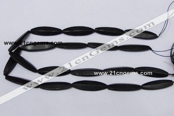 CBS14 15.5 inches 12*40mm marquise black stone beads wholesale