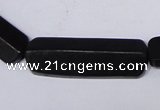 CBS15 15.5 inches 12*40mm cylinder black stone beads wholesale