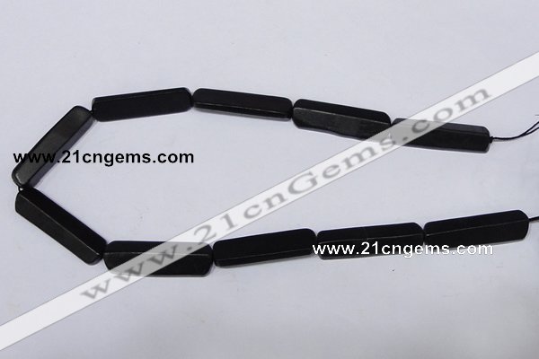 CBS15 15.5 inches 12*40mm cylinder black stone beads wholesale