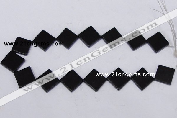 CBS17 15.5 inches 20*20mm diamond black stone beads wholesale