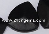 CBS19 15.5 inches 30*30mm triangle black stone beads wholesale