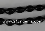 CBS201 15.5 inches 8*12mm rice blackstone beads wholesale