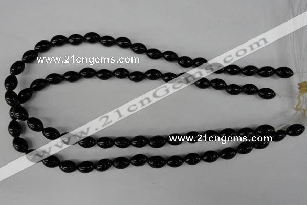 CBS201 15.5 inches 8*12mm rice blackstone beads wholesale