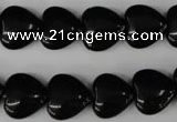 CBS232 15.5 inches 14*14mm heart blackstone beads wholesale