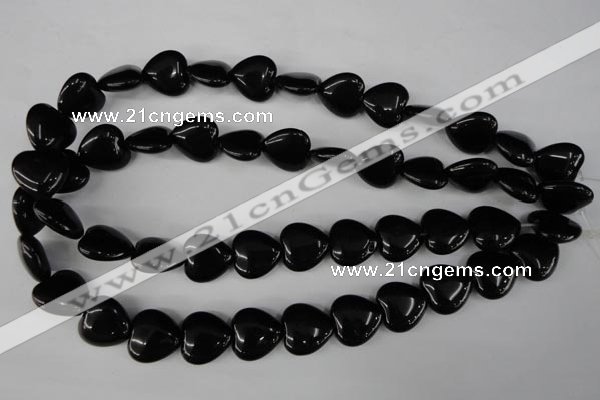 CBS233 15.5 inches 16*16mm heart blackstone beads wholesale