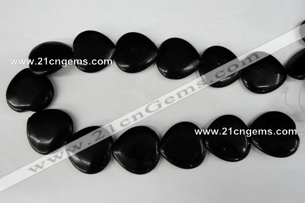 CBS236 15.5 inches 30*30mm heart blackstone beads wholesale