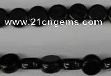 CBS238 15.5 inches 10mm flat round blackstone beads wholesale