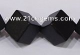 CBS25 15.5 inches 15*15mm cube black stone beads wholesale