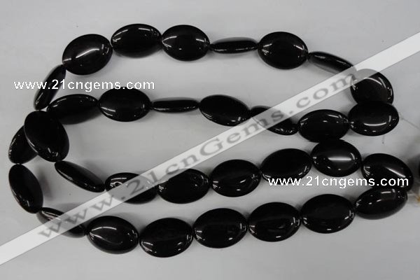 CBS252 15.5 inches 18*25mm oval blackstone beads wholesale