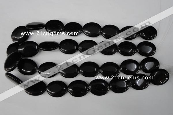 CBS253 15.5 inches 20*25mm oval blackstone beads wholesale