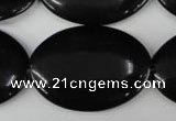 CBS254 15.5 inches 25*35mm oval blackstone beads wholesale