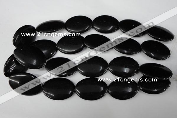 CBS254 15.5 inches 25*35mm oval blackstone beads wholesale