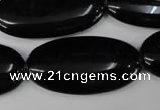 CBS255 15.5 inches 18*40mm oval blackstone beads wholesale