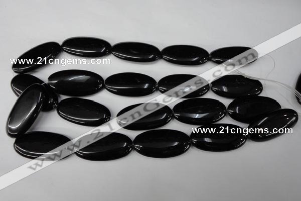 CBS255 15.5 inches 18*40mm oval blackstone beads wholesale