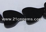 CBS26 15.5 inches 20*26mm heart black stone beads wholesale