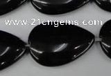 CBS268 15.5 inches 20*30mm flat teardrop blackstone beads wholesale