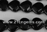 CBS305 15.5 inches 15*15mm faceted heart blackstone beads wholesale