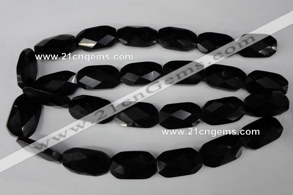 CBS320 15.5 inches 18*30mm faceted rectangle blackstone beads wholesale