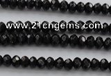 CBS506 15.5 inches 2*3mm faceted rondelle A grade black spinel beads