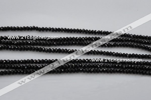 CBS507 15.5 inches 2*4mm faceted rondelle A grade black spinel beads