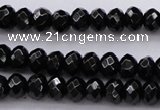 CBS508 15.5 inches 4*6mm faceted rondelle A grade black spinel beads