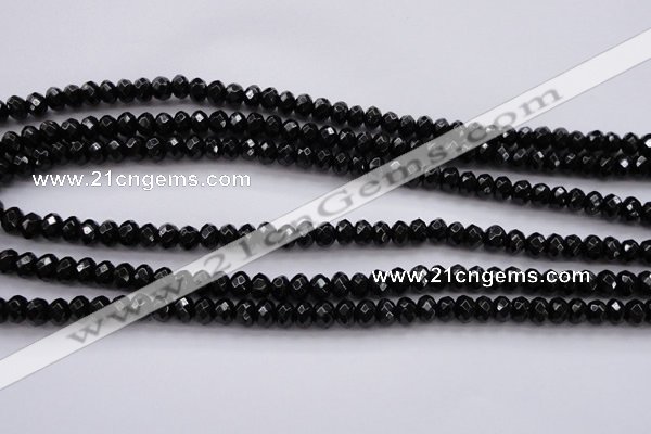 CBS508 15.5 inches 4*6mm faceted rondelle A grade black spinel beads