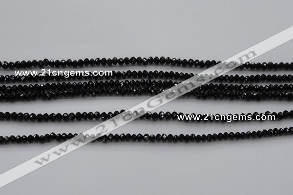 CBS511 15.5 inches 2*3mm faceted rondelle AA grade black spinel beads