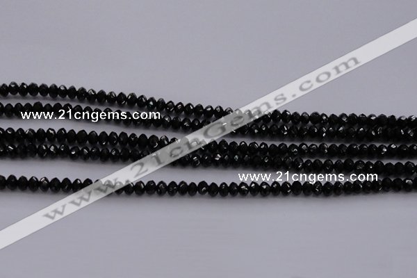 CBS512 15.5 inches 2*4mm faceted rondelle AA grade black spinel beads