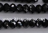 CBS514 15.5 inches 4*6mm faceted rondelle AA grade black spinel beads