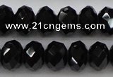 CBS516 15.5 inches 6*8mm faceted rondelle AA grade black spinel beads