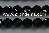 CBS525 15.5 inches 6mm faceted round natural black spinel beads