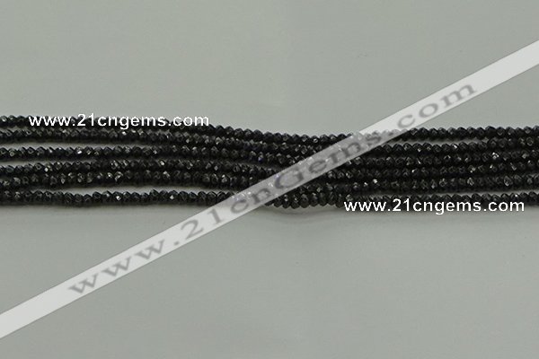 CBS531 15.5 inches 1.5*2.5mm faceted rondelle black spinel beads