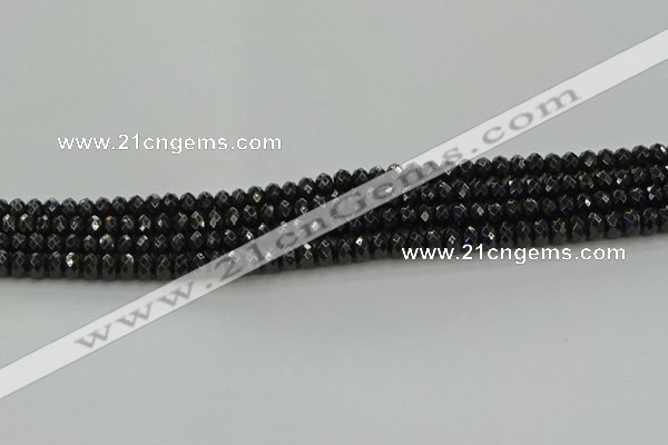 CBS532 15.5 inches 3*5mm faceted rondelle black spinel beads