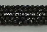 CBS534 15.5 inches 3mm faceted round black spinel beads