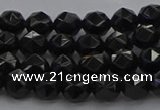 CBS536 15.5 inches 6mm faceted round black spinel beads