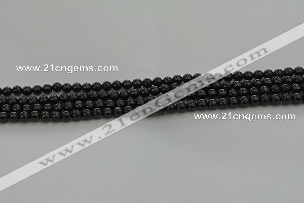 CBS539 15.5 inches 4mm round black spinel beads wholesale