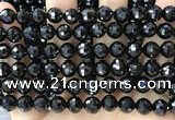 CBS545 15.5 inches 8mm faceted round black spinel gemstone beads